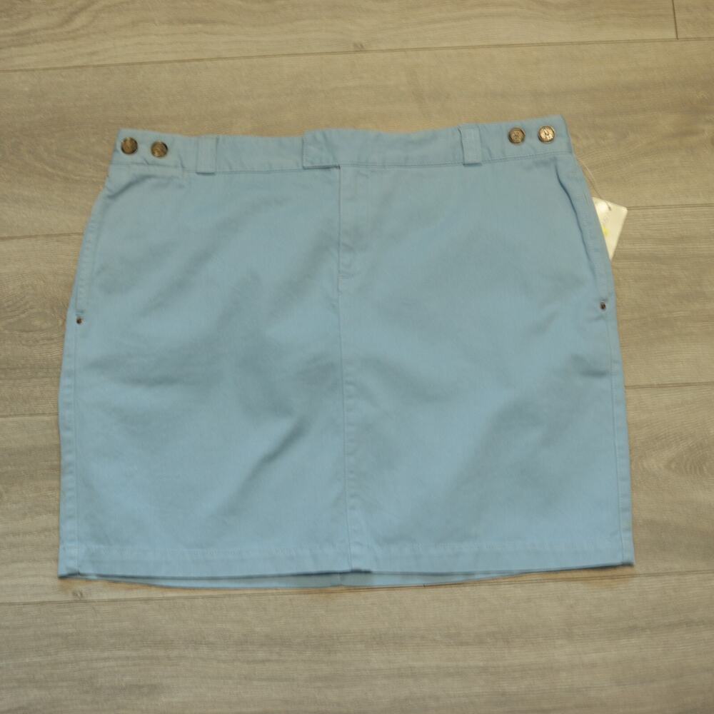 TOMMY HILFIGER Mini Skirt 16 Light Blue Denim Pockets Zip Belt Loops NWT